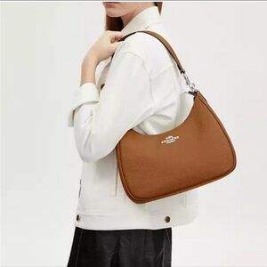 Coach Teri Tan Leather Shoulder Bag